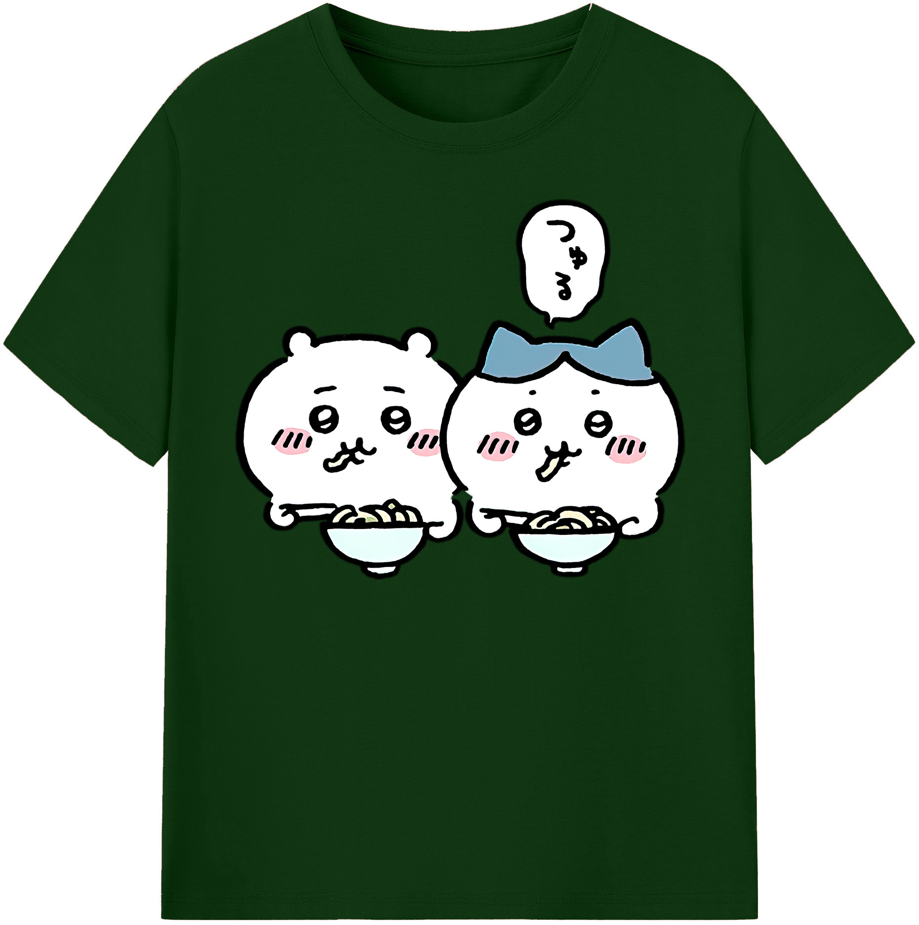 （画像用） ちいかわ ハチワレ Chii-kawa hachiware 綿100％半袖Tシャツ（フロントプリント）